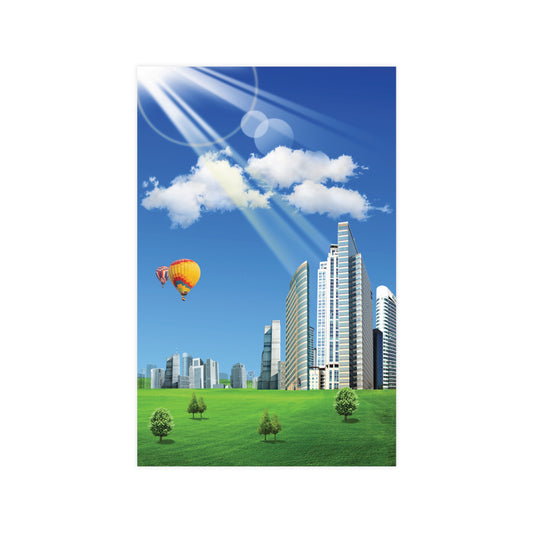 Frutiger Aero Poster - Urban City Scenery