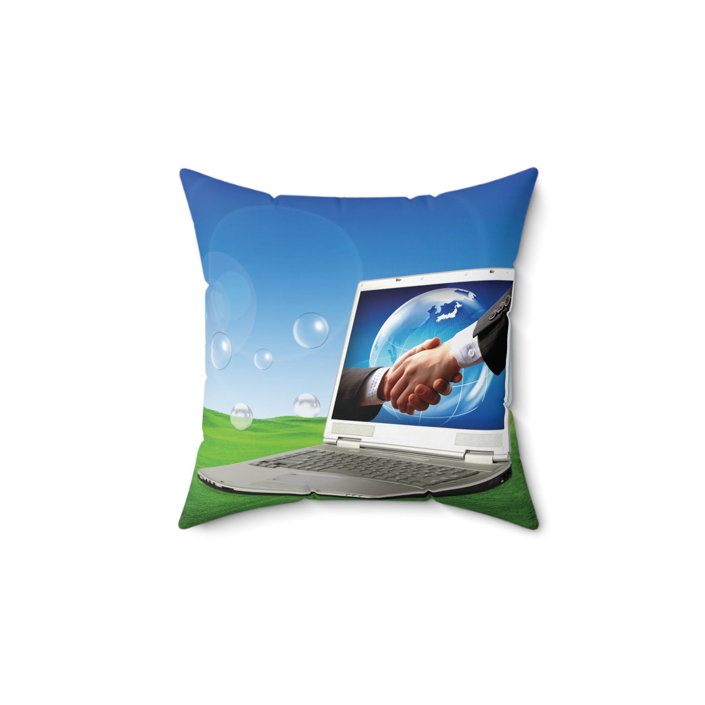 Frutiger Aero aesthetic square pillow | Laptop