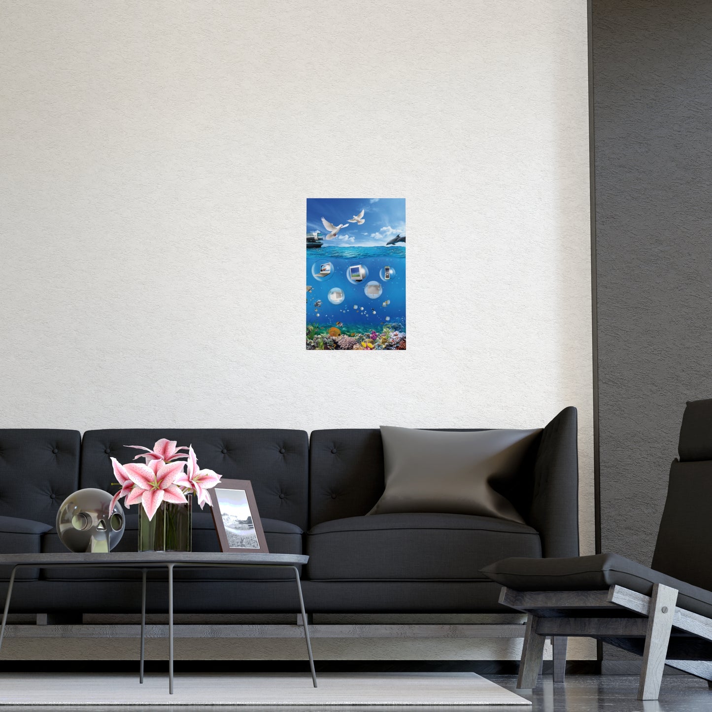 Helvetica Aqua Poster - Refresh