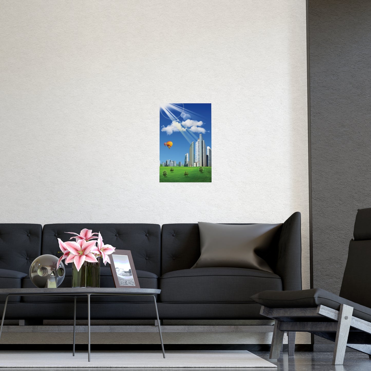 Frutiger Aero Poster - Urban City Scenery