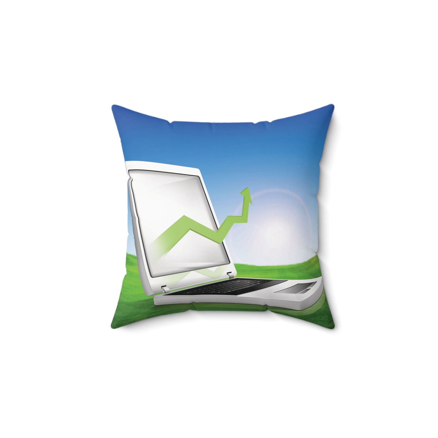 Frutiger Aero aesthetic square pillow | Laptop