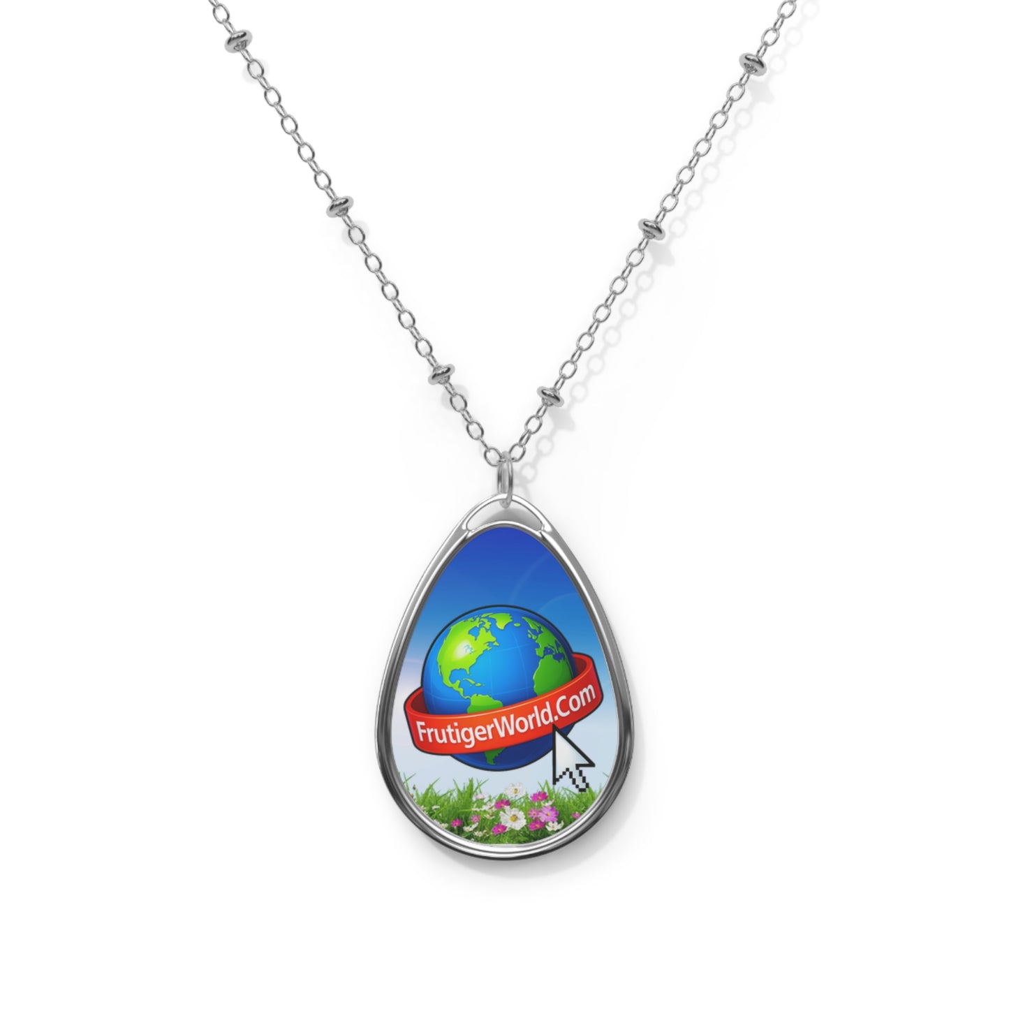 Frutiger World Oval Necklace