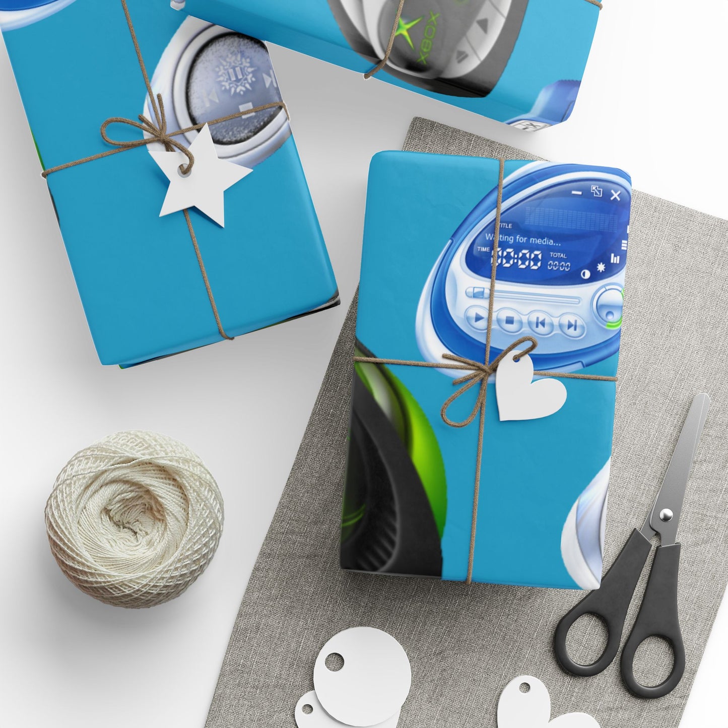 Tech Icons Wrapping Paper — Retro Computer Sticker Pattern Gift Wrap