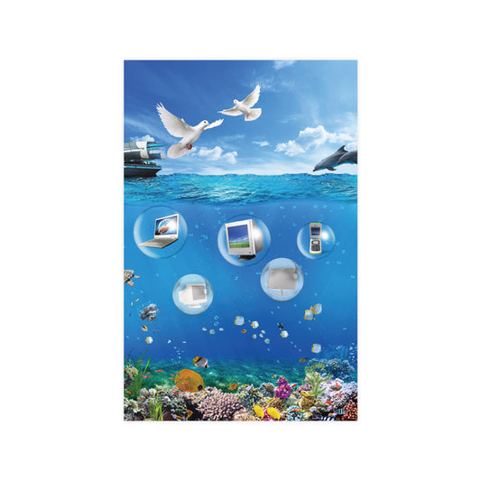 Helvetica Aqua Poster - Refresh